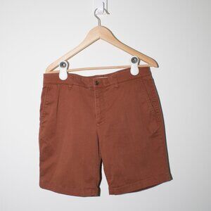 Mens summer cotton shorts terracotta 9 in Hawker Rye brown shorts
